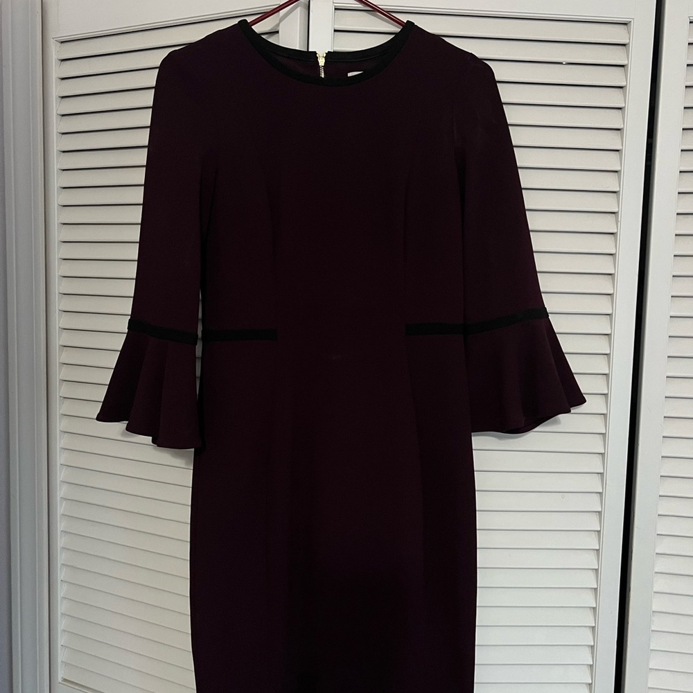 Elegant Burgundy Purple Women's Dress